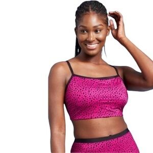 All In Motion Cranberry Dot Swim Bikini Top | M